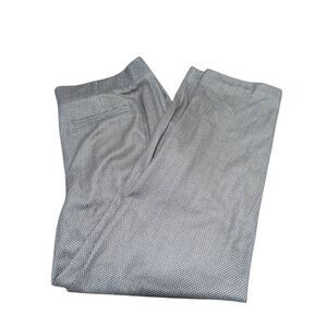 Wren New York Gray White Geometric Print Ankle Pants Stretch Casual Size Large
